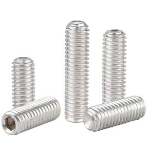 20Pcs M4-0.7 x 20mm Hex Socket Set Grub Screws,Headless Cup Point,Flat Point Grub Bolt,Internal Hex Drive,304 Stainless Steel,Headless Concave End,Metric External Thread,for Towel Rack Door Knob