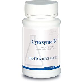 Biotics Research Cytozyme B Supports Brain Health. Raw Lamb Brain. Improves Memory. Supports Mental Clarity and Acuity. Potent Antioxidant Activity, SOD, Catalase, 60 Tablets