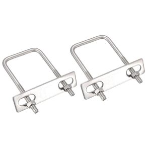 YXQ M8 Square U Bolts 25mm Inner Width 304 Stainless Steel with Nuts Frame Straps Mounting Plate(2Pcs)