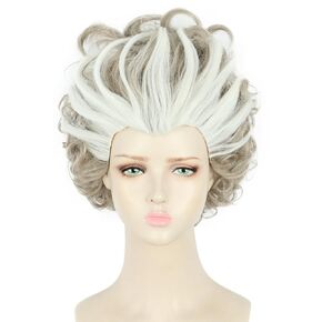 White Short Anime Wig Features Styled Heat Resistant Hair Halloween Cosplay Costumes