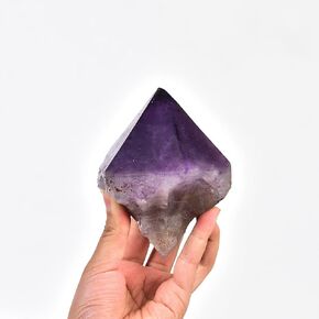 AMOYSTONE Decorative Amethyst Point Large Quartz Ore Specimen 1.3-1.7 Pounds with Stand, Healing & Calming Effects for Crystal Healer Lover Witchcraft Grid Stone
