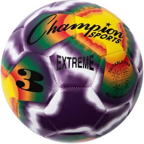 Champion Sports Extreme Stitched Soccer Ball, Size 5, Multi Tie Dye
