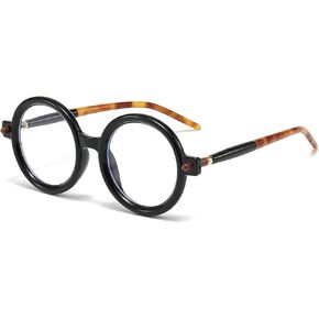 NIDOVIX Round Blue Light Glasses for Women Men Retro Fashion Circle Frame Non Prescription Glasses Computer Eyeglasses