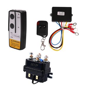 Wireless Winch Remote Control Kit,12V 250A Winch Solenoid Relay Contactor with 12V Wireless Winch Receiver and Wireless Winch Remote for 2000-5000lbs Winches ATV SUV 63070 62135 74900 70715
