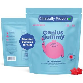 JoySpring Genius Drops Smartberry Vanilla| Focus Supplement Helps Kids Preform Better in School | Liquid Herbal Focus Supplement for Kids Organic Focus Drops for Kids
