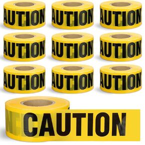 Treela 10 Rolls 3 Inch x 2000 ft Caution Tape Bulk for Halloween Waterproof Barricade Tape, Safety Warning Tape, Resistant Construction Caution Tape Roll for Danger Hazardous Area Party Decor(Red)