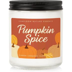 Fall Candles, Pumpkin Candle - 9oz Aromatherapy Cinnamon Pumpkin Spice Scented Soy Wax Candle - Pumpkin Candle for Home, Autumn Candle, Fall Gifts for Women