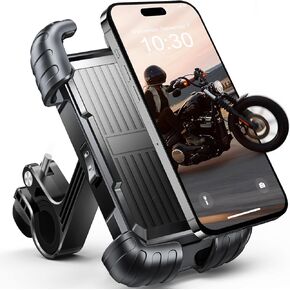 URBANITE Bike Phone Holder Mount, 360° Rotatable Motorcycle Bicycle Phone Mount, Silicone Cell Phone Holder Handlebar Clamp for Scooter/Bike/Bicycle/ATV/UTV, Compatible with iPhone 15 Pro Max 14 13 12
