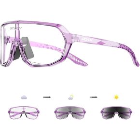 Photochromic Cycling Glasses Men Women Clear Sports Sunglasses UV400 Protection for Cycling Running Baseball mtb