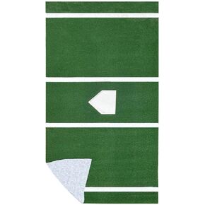 On Deck Sports 12' x 6' Indoor/Outdoor Baseball Softball Green Batting and Hitting Mat Pro with Throwdown Home Plate (Lined & Foam Padded Backing)