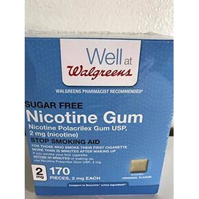 Walgreens Nicotine Gum Stop Smoking Aid 2 mg Original 170 PC