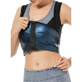 MOLLDAN Womens Polymer Sauna Vest Sweat Tank top Shirts with Zipper