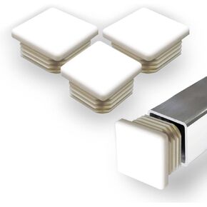 Prescott Plastics 1.5" Inch Square Plastic Plug Insert (10 Pack), White End Cap for Metal Tubing, Fence, Glide Insert for Pipe Post, Chairs and Furnitures