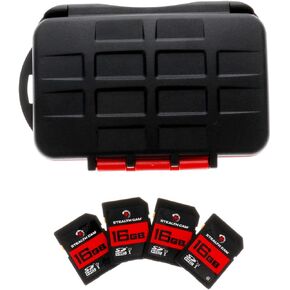 Stealth Cam SD Card - High-Speed Data Transferring Storage Game Trail Hunting Scouting Photo Video Recording Cameras, 16GB SD Card (4 Pack)