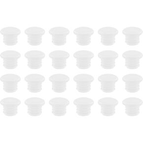 24PCS 18.5mm Press in Medical Syringe Bottle Adapter Mushroom Round Dust Cover Dosing Adapters for Hospitals, Clinics
