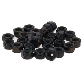 MroMax M2 x 0.4mm Nylon Insert Hex Lock Nuts, Carbon Steel Black Zinc Plated, Pack of 50