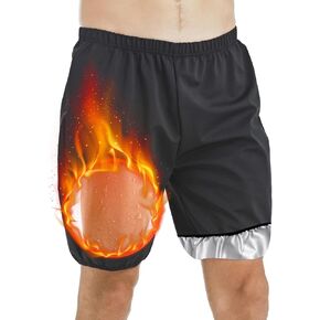 Sauna Shorts for Men Casual Loose Fit SweatShorts Gym Workout Shorts Elastic Bottoms