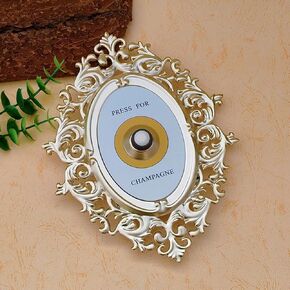 Decorative Door Bell, Button Champagne Theme European Vintage Decor Ornamental Plaque, Desktop Ornament Doorbell Decoratione
