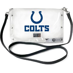 Littlearth Indianapolis Colts NFL Clear Envelope Purse with Black Fashion Strap