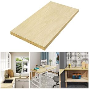 ROOMTEC Butcher Block CounterTop, Birch Solid Wood Countertop for DIY, Kitchen Countertop, Washer Dryer Counter Top, 48"L x 25"W x 1.5" Thick