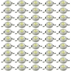 Acoeitl LED Lamp Beads LED Lamp SMD Chip Light Bulb DC 3.2 to 3.4V 350mA 1W Emitting Diodes LED Emitters High Power Led Chip for Home Studio Exhibition Foodlight Spotlight 50Pcs Cold White