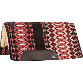Classic Equine Sensorflex Wool Straight Top Saddle Pad, 3/4-inch Thick, Black-Rose, 32-inch x 34-inch