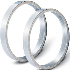 2 Rolls 1-1/4" x 37' x 0.035" Galvanized Strapping Duct Strapping Heavy Duty Metal Strap Wind Resistant Metal Banding for Fastening Projects, Beam Slings, Building