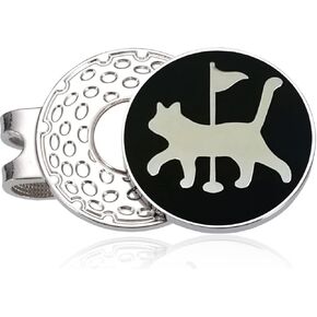 Golf Ball Markers Personlized Double Side Cute cat Logo Enamel with A Magnetic Hat Clips,A Premium Golf Gifts.