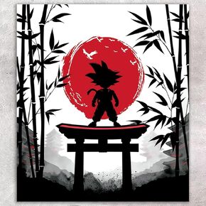 Atrippy Japanese Tapestry for Bedroom, Black and Red Mountain Moon Tapestry Wall Hanging, Large Nature Landscape Japanese Wall Decor Aesthetic for Living Room Dorm 60x79 Inches
