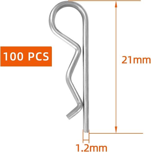 M2 x 40mm R Clips Cotter Pin Key Fastner Fitting، 304 الفولاذ المقاوم للصدأ، لمسة نهائية لامعة، 50 قطعة in Kuwait