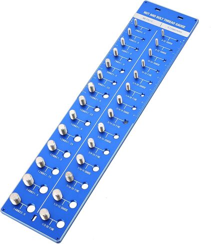 مدقق خيط صامولة ومسمار DASBET 28 مدقق خيط، حجم الخيط مدقق حجم الترباس ومقياس الخيط مع 14 معيار و 14 مقياس متري ومعرف الجوز مع مسطرة بوصة وسنتيمتر، أزرق in Kuwait