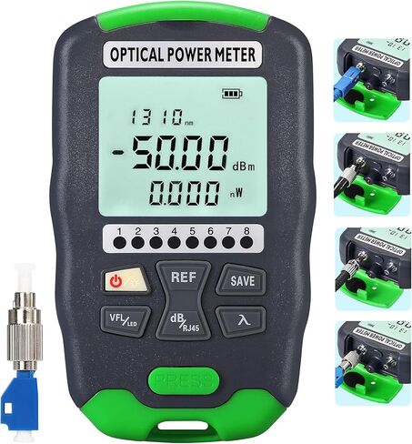 مقياس الطاقة الضوئية A-D50 -50~+26 ديسيبل في الدقيقة (OPM&VFL&RJ45) محدد موقع الأخطاء البصري 30 كيلومترًا مع اختبار شبكة RJ45 ومقياس طاقة الألياف الضوئية وواجهة SC/FC/ST مع محول أنثى LC in Kuwait