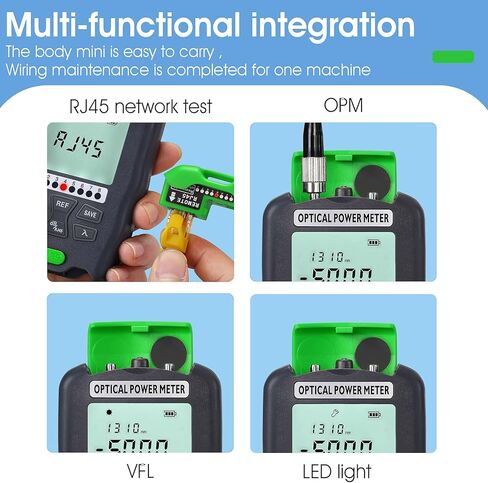 مقياس الطاقة الضوئية A-D50 -50~+26 ديسيبل في الدقيقة (OPM&VFL&RJ45) محدد موقع الأخطاء البصري 30 كيلومترًا مع اختبار شبكة RJ45 ومقياس طاقة الألياف الضوئية وواجهة SC/FC/ST مع محول أنثى LC in Kuwait
