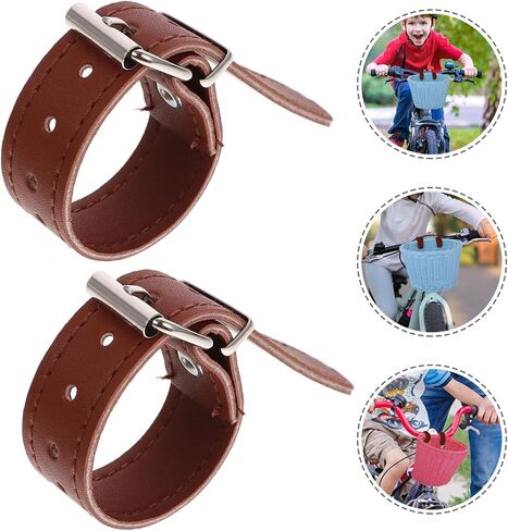 VANZACK 1 Pair Adjustable Basket Leather Strap Bike Basket Replacement Strap Front Handlebar Basket Strap for Bike Bicycle Cycling Accessories in Saudi Arabia