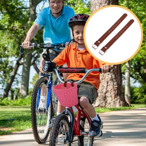 VANZACK 1 Pair Adjustable Basket Leather Strap Bike Basket Replacement Strap Front Handlebar Basket Strap for Bike Bicycle Cycling Accessories in Saudi Arabia