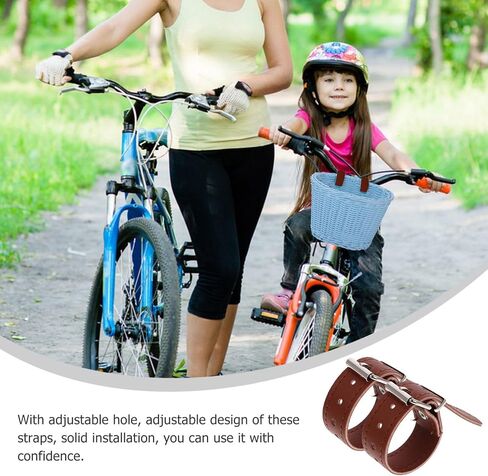 VANZACK 1 Pair Adjustable Basket Leather Strap Bike Basket Replacement Strap Front Handlebar Basket Strap for Bike Bicycle Cycling Accessories in Saudi Arabia