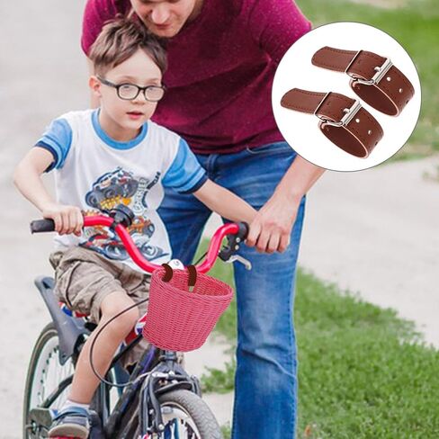 VANZACK 1 Pair Adjustable Basket Leather Strap Bike Basket Replacement Strap Front Handlebar Basket Strap for Bike Bicycle Cycling Accessories in Saudi Arabia