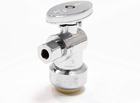 (عبوة من 2) صمام إيقاف مستقيم من EFIELD مقاس 1/4 دورة لإيقاف المياه، 1/2 ضغط × 3/8 بوصة ضغط كروم مع مشبك فصل in Saudi Arabia