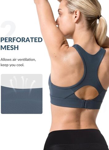 Yvette Sports Bras for Women High Impact Racerback Workout Bra for Running for Plus Size in Saudi Arabia