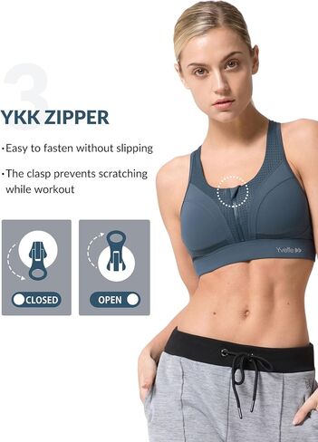 Yvette Sports Bras for Women High Impact Racerback Workout Bra for Running for Plus Size in Saudi Arabia