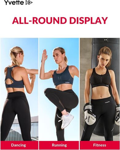 Yvette Sports Bras for Women High Impact Racerback Workout Bra for Running for Plus Size in Saudi Arabia