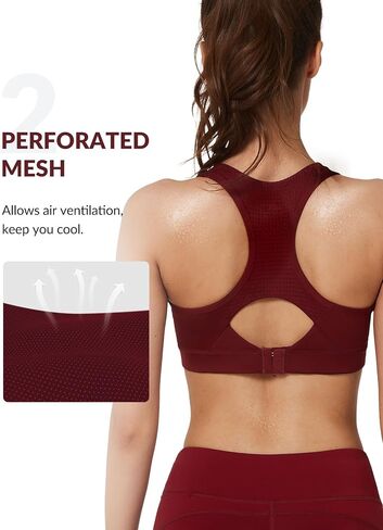 Yvette Sports Bras for Women High Impact Racerback Workout Bra for Running for Plus Size in Saudi Arabia