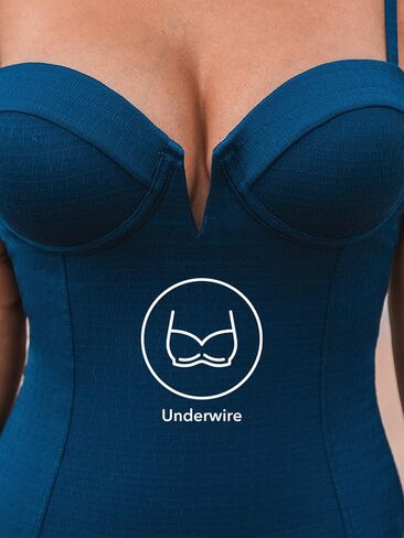 CUPSHE Women's One Piece Swimsuit Bathing Suit Tummy Control Sweetheart Neck V Wire Underwire Molded Cups Back Cutout in Saudi Arabia