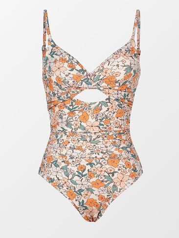 CUPSHE Women's One Piece Swimsuit Tummy Control V Neck Bathing Suit Twist Front Cutout Back Hook Ruched for Tall Women in Saudi Arabia