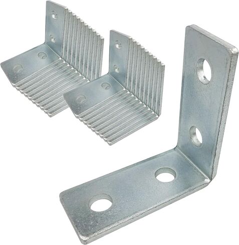 8 Pack - 4 Hole, L Shaped 90 Degree Connector Bracket for All 1-5/8" Strut Channel - Heavy Duty, Electro-Galvanized (8) in Saudi Arabia