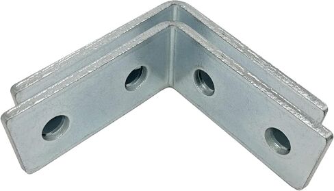 8 Pack - 4 Hole, L Shaped 90 Degree Connector Bracket for All 1-5/8" Strut Channel - Heavy Duty, Electro-Galvanized (8) in Saudi Arabia