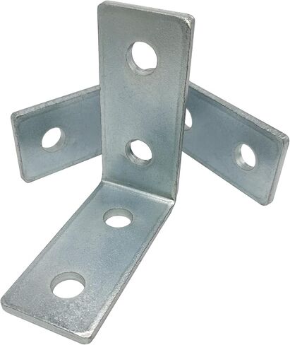 8 Pack - 4 Hole, L Shaped 90 Degree Connector Bracket for All 1-5/8" Strut Channel - Heavy Duty, Electro-Galvanized (8) in Saudi Arabia