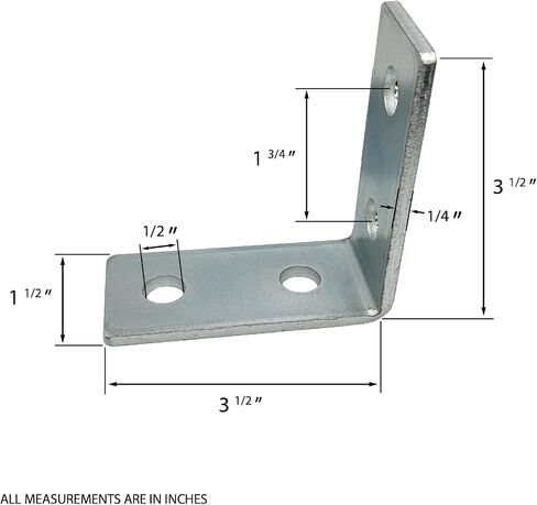 8 Pack - 4 Hole, L Shaped 90 Degree Connector Bracket for All 1-5/8" Strut Channel - Heavy Duty, Electro-Galvanized (8) in Saudi Arabia
