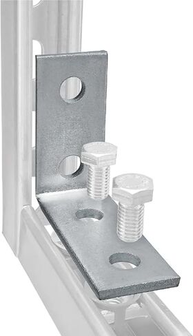 8 Pack - 4 Hole, L Shaped 90 Degree Connector Bracket for All 1-5/8" Strut Channel - Heavy Duty, Electro-Galvanized (8) in Saudi Arabia