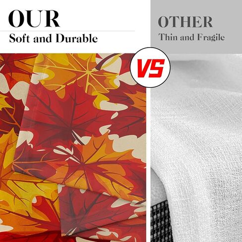 Fall Maple Leaves Kitchen Curtains Autumn Red Orange Yellow Gold Window Curtains Valance and Tier Set 36 Inch Rod Pocket Short Tier Curtain for Room, Cafe Kitchen Decor in Saudi Arabia